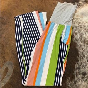 Colorful stripe palazzo pants